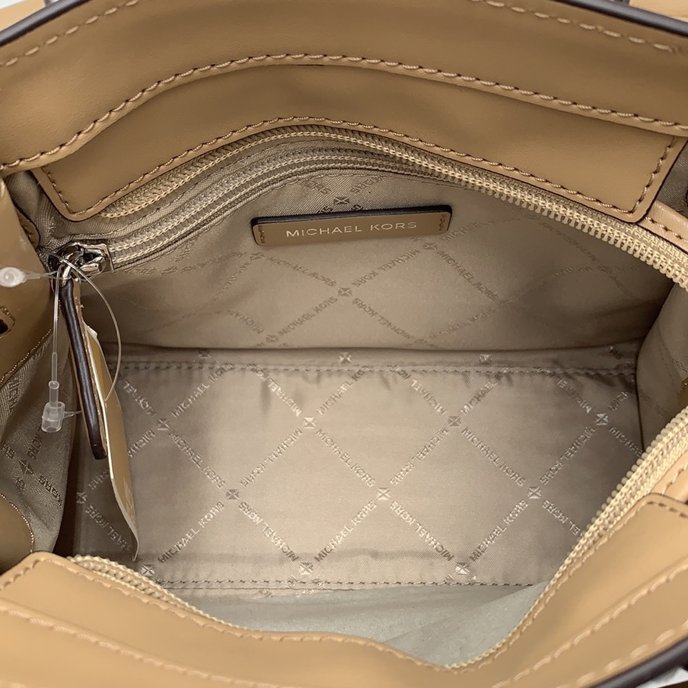 MICHAEL KORS
Hamilton Small Crocodile Embossed Faux
Leather Satchel
Color: Camel - Picture 13 of 16